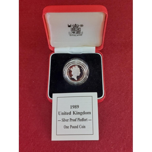 176 - Rare 1989 Scotland £1 silver proof Piedfort double thickness coin 10,000 issued