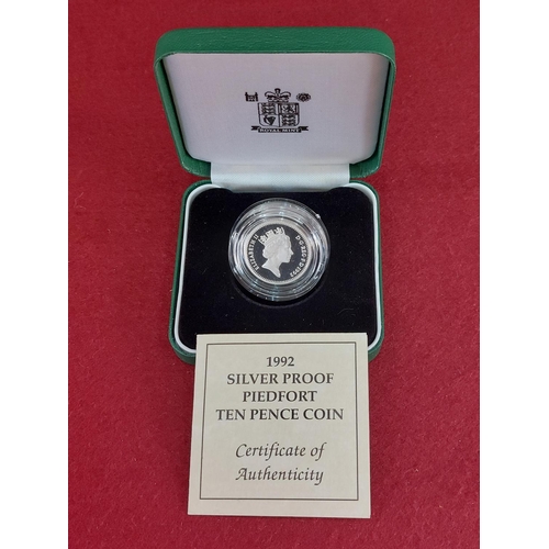 179 - Rare 1992 10p piedfort silver proof coin double thickness 15,000 issued