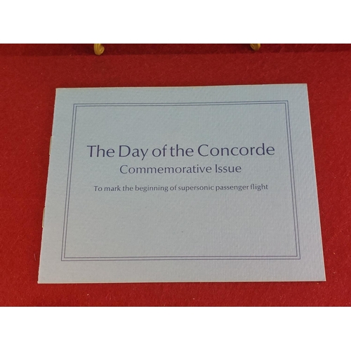 187 - 1976 Day of the Concorde Inauguration of London - Bahrain flight with sterling silver medal. Limited... 