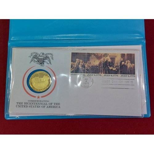 188 - First Day Cover The American Bicentennial 1976 with sterling silver medal