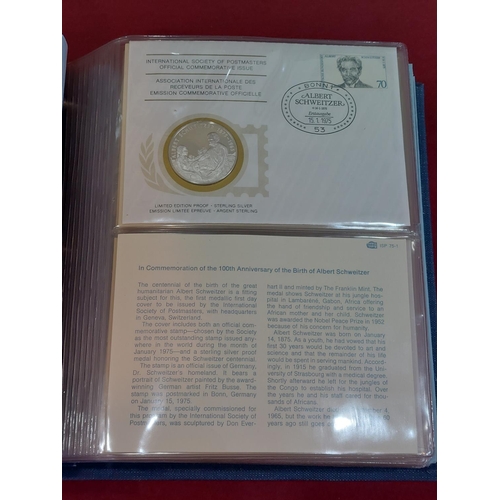 189 - 36 Silver proof medals. International Society of Postmasters Official Commemorative Issue 1975-1977.... 