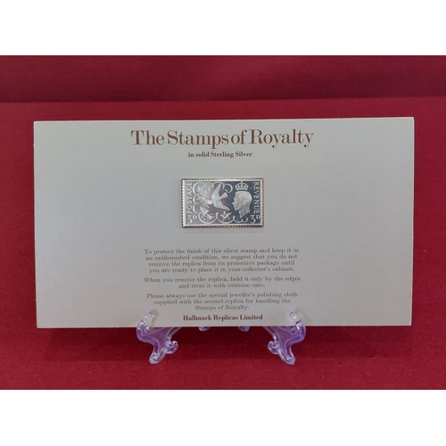 192 - Silver Jubilee stamps of royalty 5 hallmarked silver ingot stamps limited issued