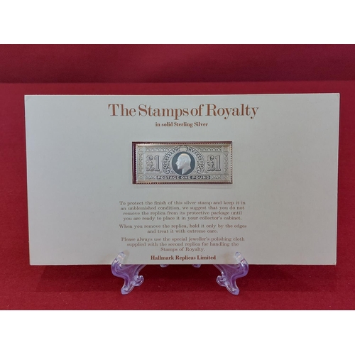 193 - Silver Jubilee stamps of royalty 5 hallmarked silver ingot stamps limited issued