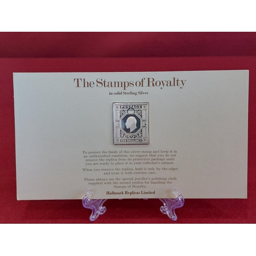 193 - Silver Jubilee stamps of royalty 5 hallmarked silver ingot stamps limited issued