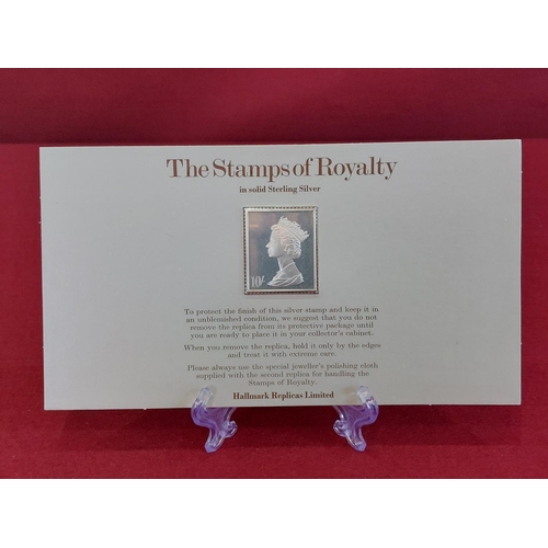 194 - Silver Jubilee stamps of royalty 5 hallmarked silver ingot stamps limited issued