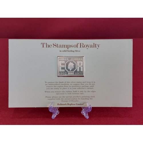 194 - Silver Jubilee stamps of royalty 5 hallmarked silver ingot stamps limited issued