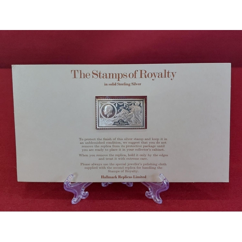 195 - Silver Jubilee stamps of royalty 5 hallmarked silver ingot stamps limited issued