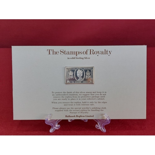 195 - Silver Jubilee stamps of royalty 5 hallmarked silver ingot stamps limited issued