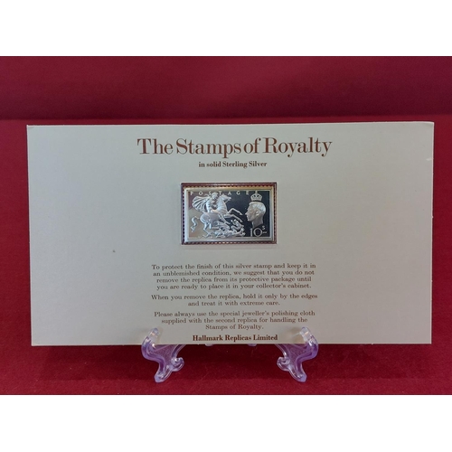 196 - Silver Jubilee stamps of royalty 5 hallmarked silver ingot stamps limited issued