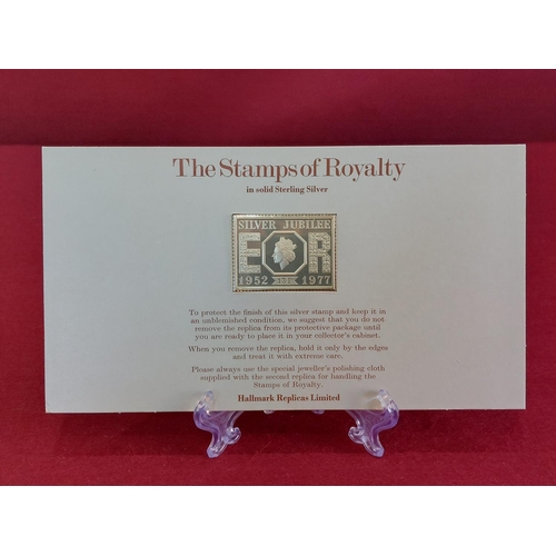 196 - Silver Jubilee stamps of royalty 5 hallmarked silver ingot stamps limited issued