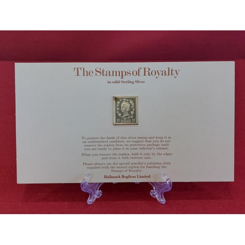 196 - Silver Jubilee stamps of royalty 5 hallmarked silver ingot stamps limited issued