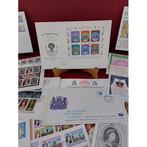 200 - Huge collection of 61 1978 25th anniversary coronation stamps and first day covers. Commonwealth non... 