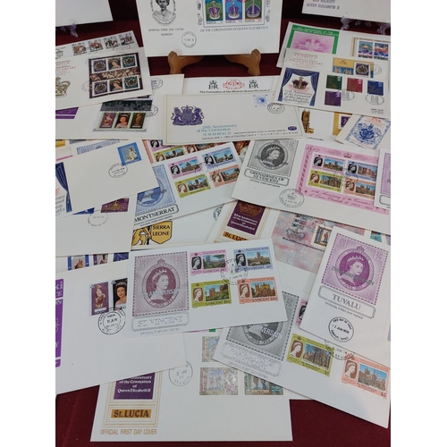 200 - Huge collection of 61 1978 25th anniversary coronation stamps and first day covers. Commonwealth non... 