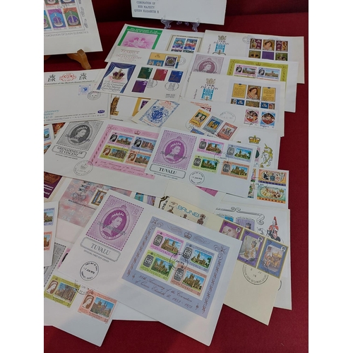 200 - Huge collection of 61 1978 25th anniversary coronation stamps and first day covers. Commonwealth non... 