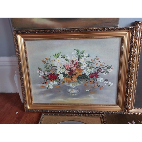 215 - Fine collection of 7 mid 20th century oil on canvas still life paintings by Violet Harrison