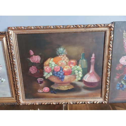 215 - Fine collection of 7 mid 20th century oil on canvas still life paintings by Violet Harrison