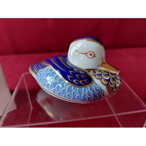 221 - Royal Crown Derby duck paperweight in original box.