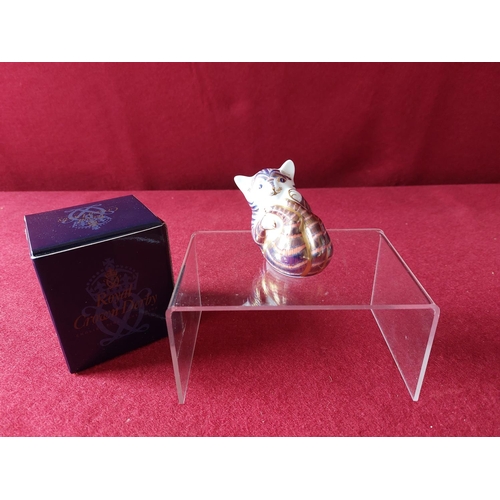 223 - Royal Crown Derby cat paperweight in original box.