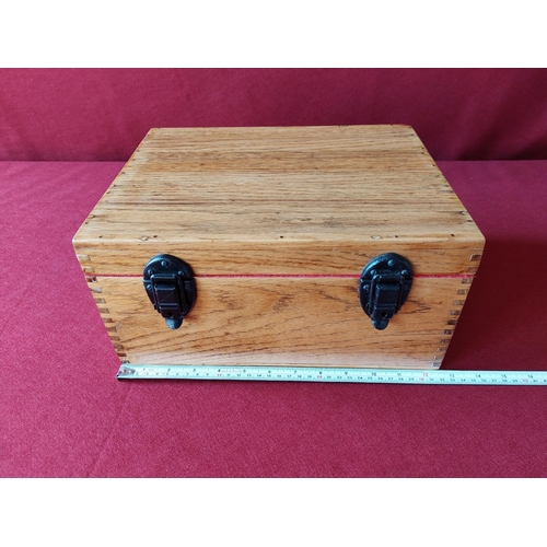 230 - Oak display box 12.5 inches length, depth 9.5 inches, height 6.5 inches.