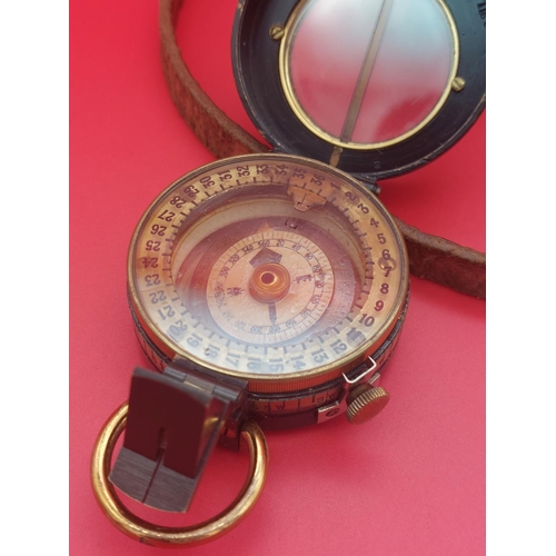 232 - WW1 compass by F Bakers and Sons London. 1918 Prismatic compass purchased by Lieutenant WB Smythe No... 