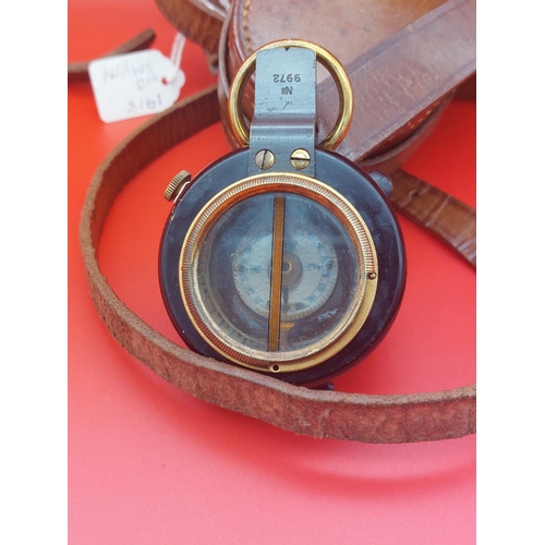 232 - WW1 compass by F Bakers and Sons London. 1918 Prismatic compass purchased by Lieutenant WB Smythe No... 