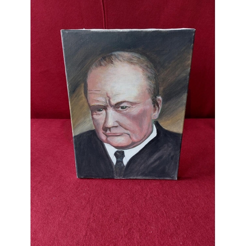 246 - Winston Churchill portrait unsigned but apparenty by Keith Cullum.15