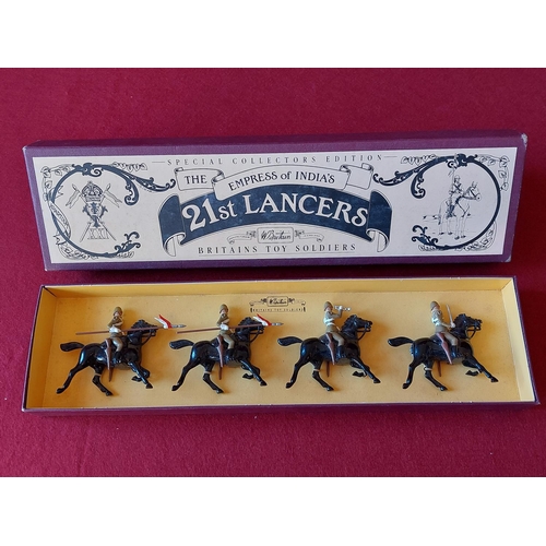 256 - Boxed Britains toy soldiers 21st Lancers. Excellent condition.