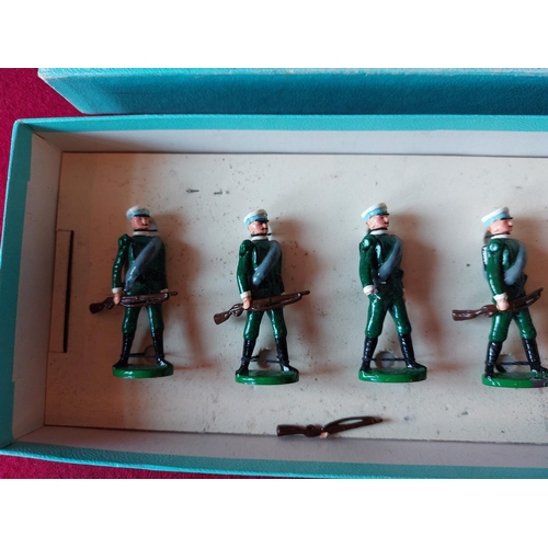 290 - Boxed Bulgarian toy soldiers. One hand broken.