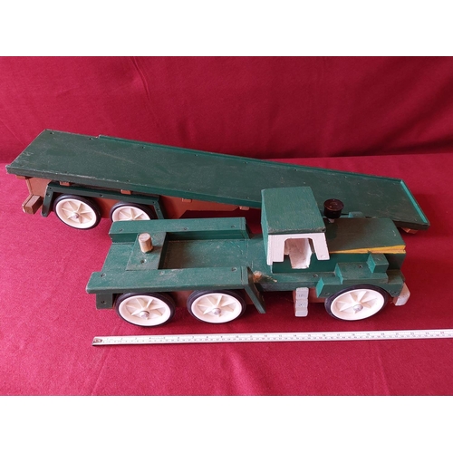 296 - Wooden scratch built lorry and trailer.