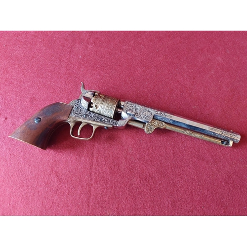 317 - Engraved wild west revolver pistol that cocks and dry fires.