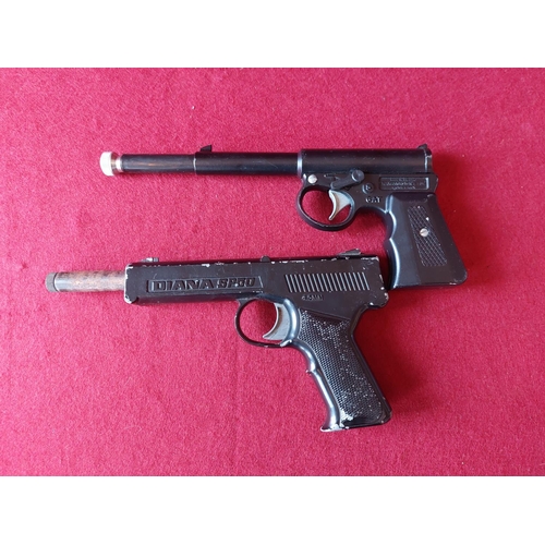 320 - Pair vintage air pistols Diana SP50 and Gat by Harrington and Son.