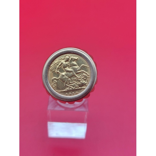 33 - Half sovereign ring with 9ct band 9.2 grams