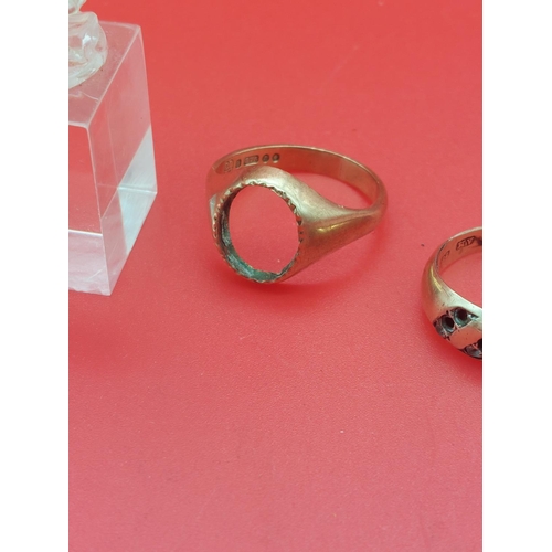 43 - 9 ct gold rings with damage 9.4 grams