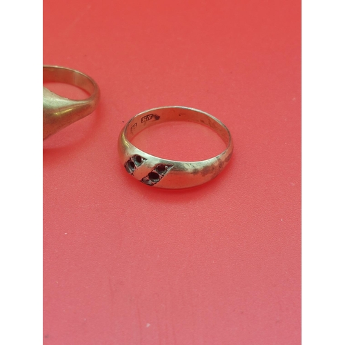 43 - 9 ct gold rings with damage 9.4 grams