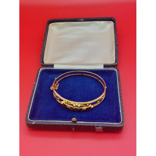 59 - 9ct gold victorian bracelet with sapphire and diamonds