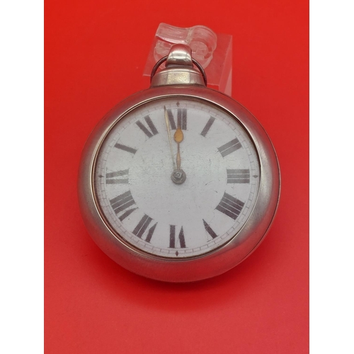 69 - silver hallmarked pocket watch with silver hallmarked holder