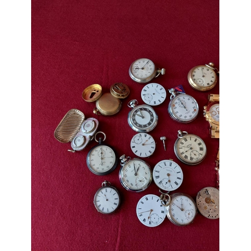 77 - Collection of pocket watches including 2 hallmarked silver pocket watches