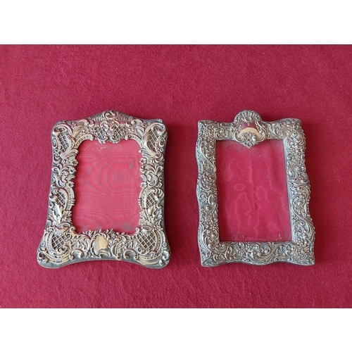 60 - 2 x antique silver hallmarked picture frames