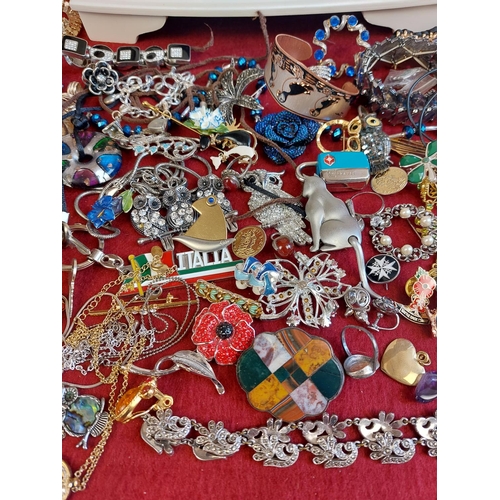 103 - Large collection of costume jewellery not including cabinet.