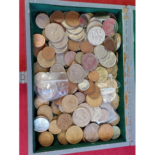 113 - Mixed coins in military broad arrow box