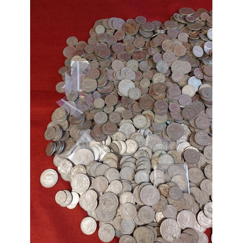 116 - Large collection of mixed coins mostly half crowns, shillings and sixpences. Weight approx 7kg.