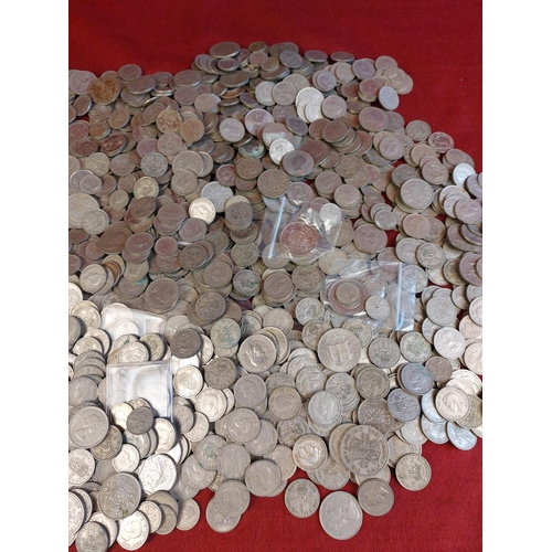 116 - Large collection of mixed coins mostly half crowns, shillings and sixpences. Weight approx 7kg.