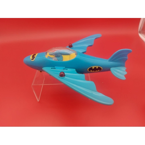 158 - Official Batman Bat Plane rare blue colour. Label says 1975 made in Hong Kong. Original box.