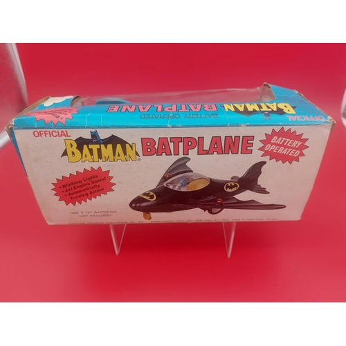 158 - Official Batman Bat Plane rare blue colour. Label says 1975 made in Hong Kong. Original box.