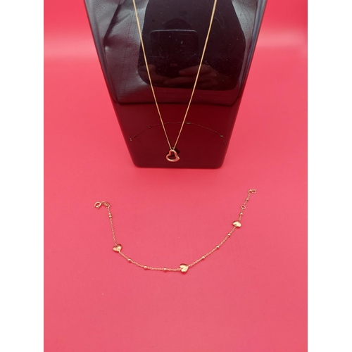 18 - 9ct gold bracelet & necklace