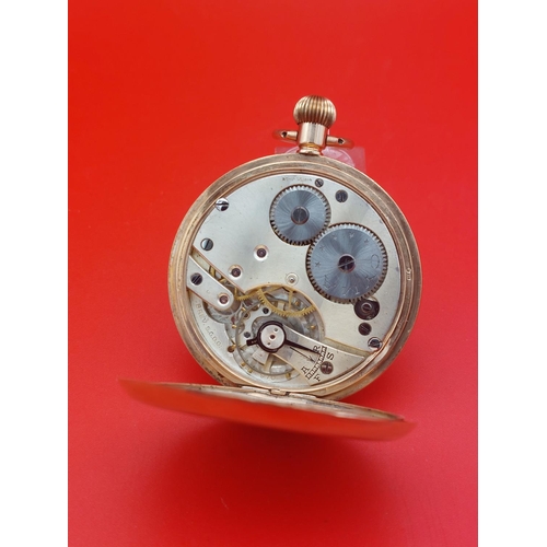 20 - 9ct gold Half Hunter with inner curette 9ct gold, swiss made pocketwatch by C Y M A Winds up and wor... 