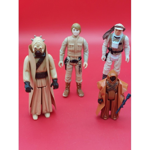 204 - 6 Original Star wars figures Sandman and Jawa dated 1977 and others dated 1980. Jawa has original we... 