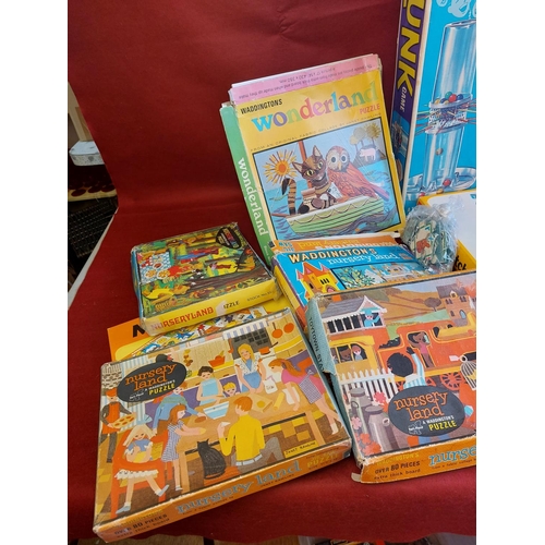 211 - Collection of various vintage games and 2 Lego sets, puzzles .A/F