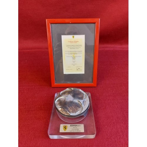 223 - Original Formula 1 Ferrari piston 2001 season. This is an original Formula 1 Car part as verified by... 