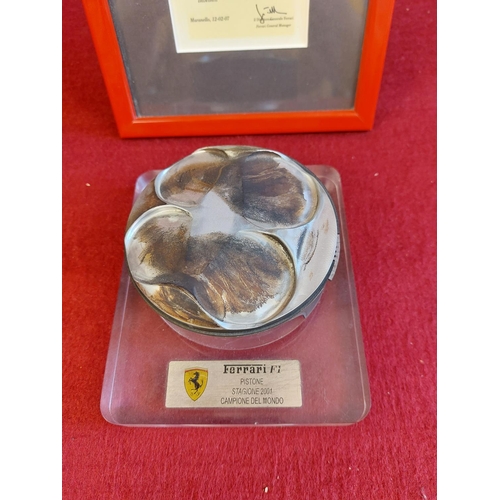 223 - Original Formula 1 Ferrari piston 2001 season. This is an original Formula 1 Car part as verified by... 